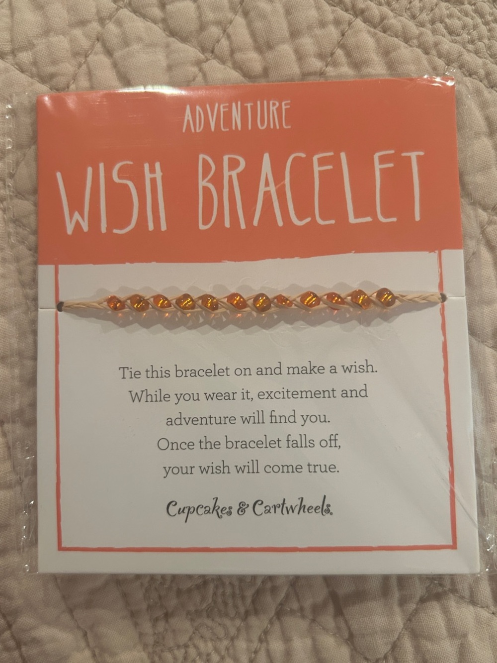 Adventure Wish Bracelet with Orange Beads